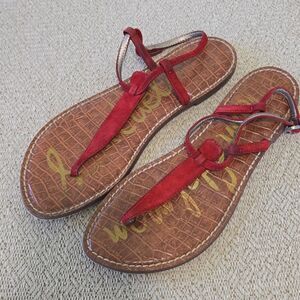 Sam Edleman Burgundy Suede Gigi Thong Sandals - Size 8.5